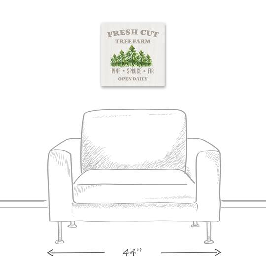 Fresh Cut Tree Farm 16x16 Canvas Wall Art